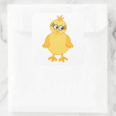 Schattige kuiken, gele Baby vogel. Vierkante Sticker (Tas)