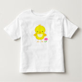 Schattige kuiken met bloem kinder shirts (Voorkant)