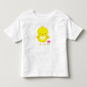 Schattige kuiken met bloem kinder shirts
