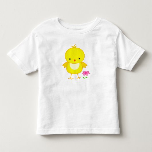 Schattige kuiken met bloem kinder shirts (Voorkant)