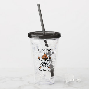Schattige Kung Poo Karate Acryl Drinkbeker
