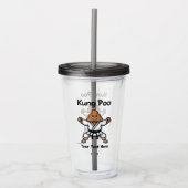 Schattige Kung Poo Karate Acryl Drinkbeker (Voorkant)