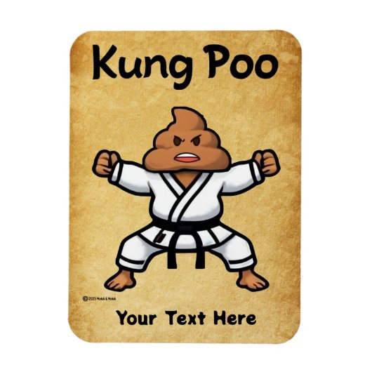 Schattige Kung Poo Karate Magneet (Verticaal)