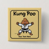 Schattige Kung Poo Karate Vierkante Button 5,1 Cm (Voorkant)