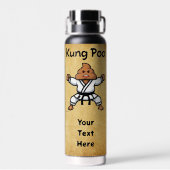 Schattige Kung Poo Karate Waterfles (Achterkant)