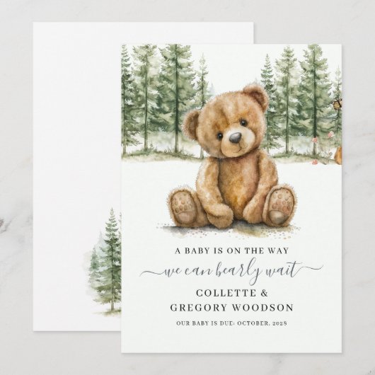 Schattige kunnen we bijna niet wachten op de zwang aankondiging (Voorkant / Achterkant)