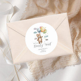 Schattige kunnen we bijna wachten Beer ballon Baby Ronde Sticker
