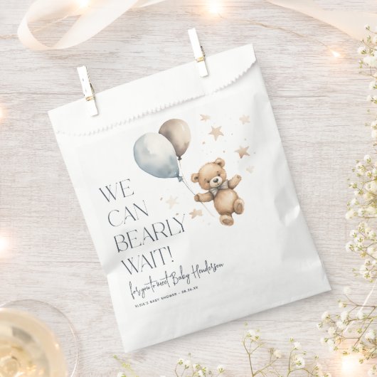 Schattige kunnen we bijna wachten jongen Baby show Bedankzakje (Geknipt)