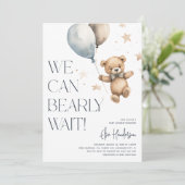 Schattige kunnen we bijna wachten jongen Baby show Kaart (Staand voorkant)