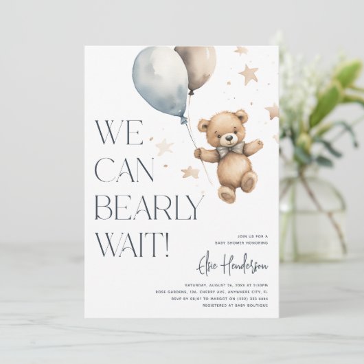 Schattige kunnen we bijna wachten jongen Baby show Kaart (Staand voorkant)