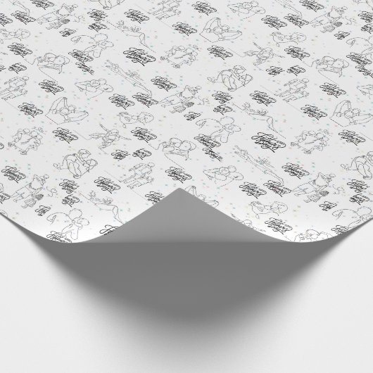 Schattige kunst Vaderdag Cadeaupapier (Hoek)