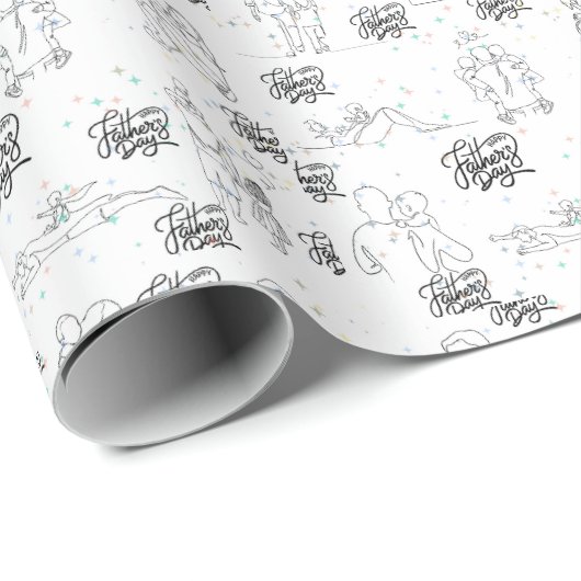 Schattige kunst Vaderdag Cadeaupapier (Rol Hoek)