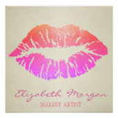 Schattige Kus, Lips, Makeup kunstenaar Perfect Poster (Voorkant)