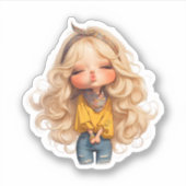 Schattige kus sticker (Voorkant)