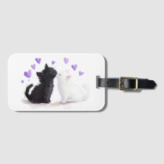 Schattige kussende katten bagagelabel (Voorkant (horizontaal))