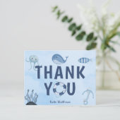 Schattige Kust Baby shower Ocean Animals Dank u Briefkaart (Staand voorkant)