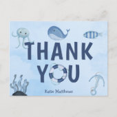 Schattige Kust Baby shower Ocean Animals Dank u Briefkaart (Voorkant)