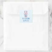 Schattige Kust Handgetekende Kreeft Vierkante Sticker (Tas)