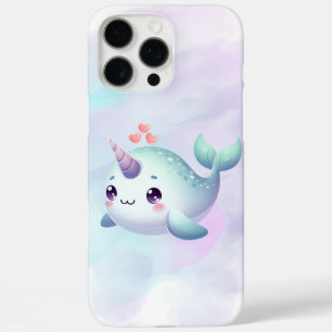 Schattige/kust/nautische narwal iPhone 16 pro max hoesje