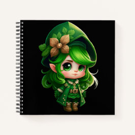 SCHATTIGE KUSTMATIGE IRISH LEPRECHAUN GIRL NOTITIEBOEK