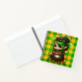 SCHATTIGE KUSTMATIGE IRISH LEPRECHAUN GIRL NOTITIEBOEK