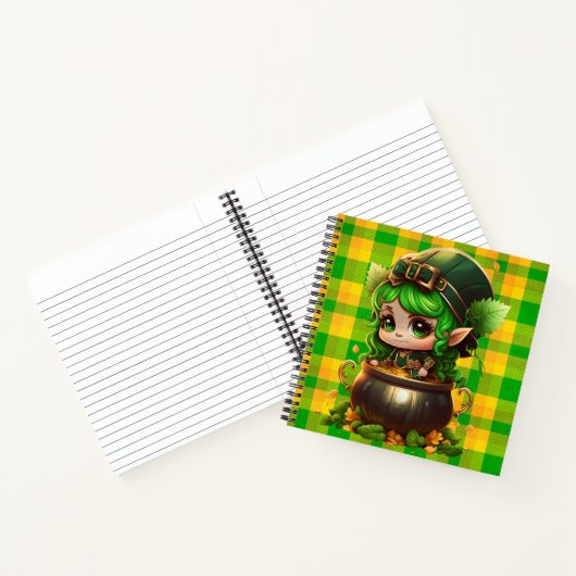 SCHATTIGE KUSTMATIGE IRISH LEPRECHAUN GIRL NOTITIEBOEK (Binnen)