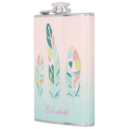 Schattige Kute Modern Girly Feathers Heupfles (Links)