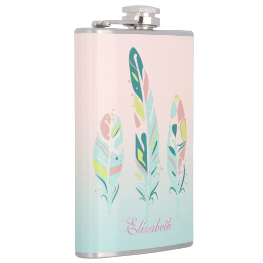 Schattige Kute Modern Girly Feathers Heupfles (Rechts)