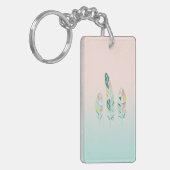Schattige Kute Modern Girly Feathers Sleutelhanger (Voorkant Links)