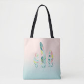 Schattige Kute Modern Girly Feathers Tote Bag (Voorkant)