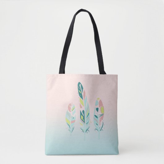 Schattige Kute Modern Girly Feathers Tote Bag (Voorkant)