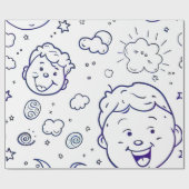 Schattige kwekerij Kinder Patroon Kleurplaat Cadeaupapier (Vlak)