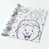 Schattige kwekerij Kinder Patroon Kleurplaat Cadeaupapier (Uitgerold)