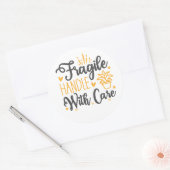 Schattige KWETSBARE Handle With Care-labels | Esth Ronde Sticker (Envelop)