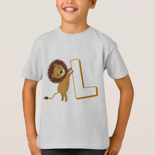 Schattige L Voor Leeuw - Kinderen Engelse ABCD Alf T-shirt