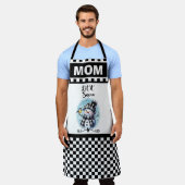 Schattige laat het sneeuwman en geruit patroon sne schort (Gedragen)