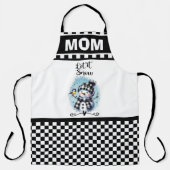 Schattige laat het sneeuwman en geruit patroon sne schort (Voorkant)