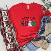 Schattige Laat het Sneeuwman Kerst T-shirt