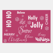 Schattige Laat Het Sneeuwrood Vrolijk Kerstcitaat  Inpakpapier Vel (Voorkant)