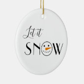 Schattige Laat het Sneeuwsneeuwman Keramisch Ornament (Rechts)