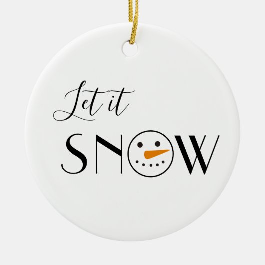 Schattige Laat het Sneeuwsneeuwman Keramisch Ornament (Voorkant)