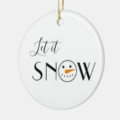 Schattige Laat het Sneeuwsneeuwman Keramisch Ornament (Links)