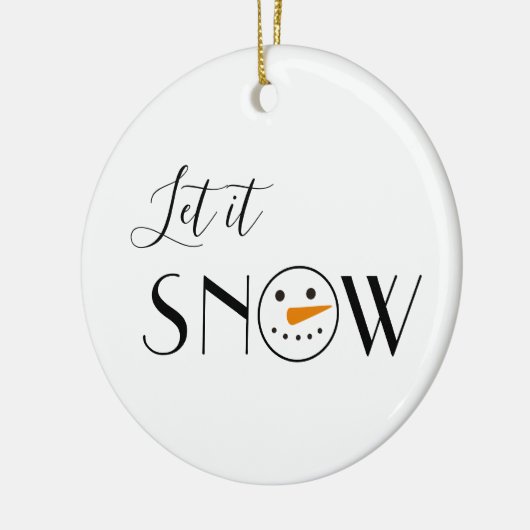 Schattige Laat het Sneeuwsneeuwman Keramisch Ornament (Links)