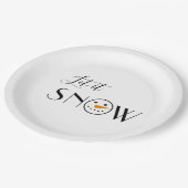 Schattige Laat het Sneeuwsneeuwman Papieren Bordje (Gekanteld)