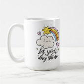 Schattige Laat je dag stralen Cartoon Cloud en Rai Koffiemok (Links)