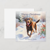 Schattige Lab Chocolade Labrador Hond Vrolijk Kers Feestdagenkaart (Voorkant / Achterkant)