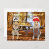  Schattige Lab Pilgrim & Chief Feestdagenkaart (Voorkant / Achterkant)