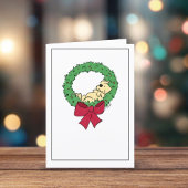 Schattige Lab Puppy Krans Modern Blank Feestdagen Kaart