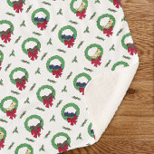 Schattige Lab Puppy Vakantie Kransen Patroon Sherpa Deken