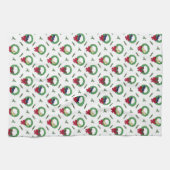 Schattige Lab Puppy Vakantie Kransen Patroon Theedoek (Horizontaal)